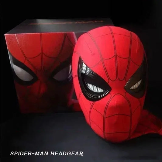 Spiderman Mascara Headgear Mask Cosplay Moving Eyes Electronic Mask Spider Man 1:1 Remote Control Elastic  Adults Kidstoys Gift