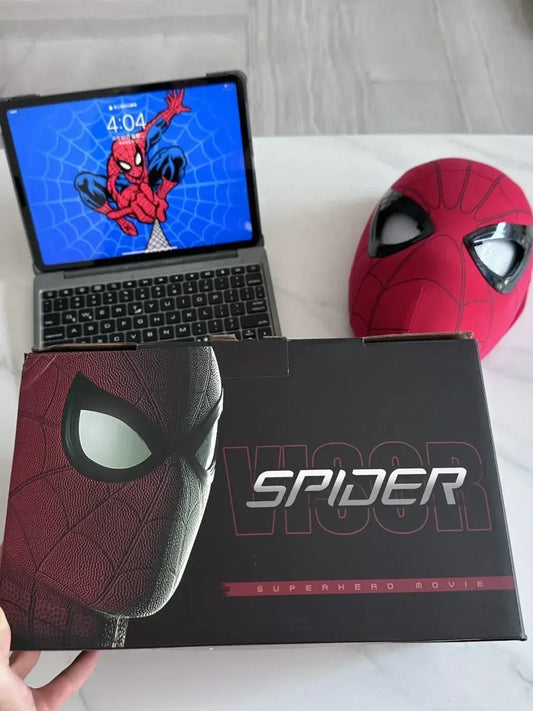 Spiderman Mascara Headgear Mask Cosplay Moving Eyes Electronic Mask Spider Man 1:1 Remote Control Elastic  Adults Kidstoys Gift